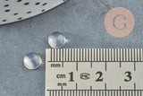 Cabochon rond agate naturelle gris 6mm, x1 (G6990)