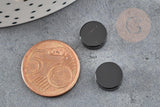 Cabochon rond agate naturelle noire 10mm, x1 (G2249)