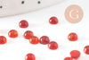 Cabochon rond agate naturelle rouge 4mm, x1 (G10034)