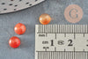 Cabochon rond agate naturelle teintée orange 6mm, x1 (G2590)