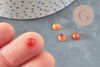 Cabochon rond agate naturelle teintée orange 6mm, x1 (G2590)