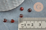 Cabochon rond agate naturelle teintée orange foncé 5mm, x1 (G9965)