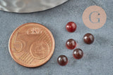 Cabochon rond agate naturelle teintée orange foncé 5mm, x1 (G9965)