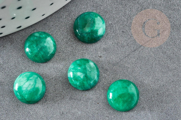 Cabochon rond agate naturelle verte 10mm, x1 (G2646)