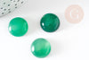 Cabochon rond agate naturelle verte 16mm, x1 (G1861)