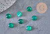Cabochon rond agate naturelle verte 8mm, x1 (G10838)