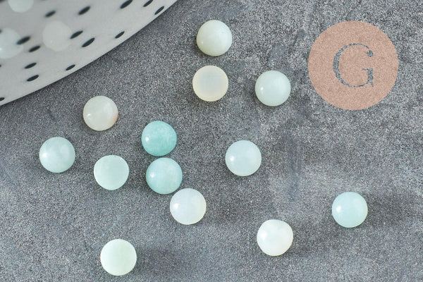 Cabochon rond amazonite naturelle 4mm, x1 (G4225)