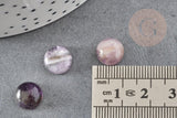 Cabochon rond améthyste naturelle 10mm, x1 (G2685)