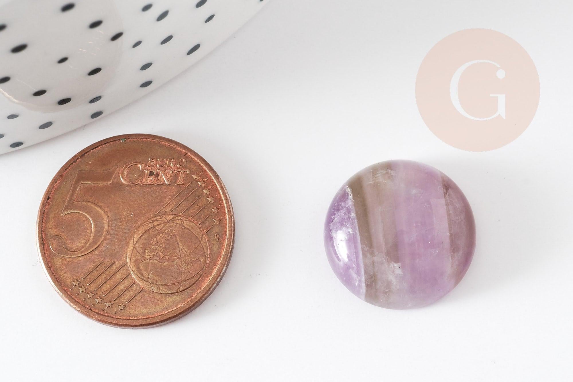 Cabochon rond amethyste naturelle 16mm, x1 (G2259)