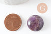 Cabochon rond amethyste naturelle 20mm, x1 (G9619)