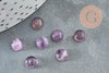 Cabochon rond améthyste naturelle 6mm, x1 (G8656)