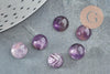 Cabochon rond amethyste naturelle 8mm, x1 (G8784)