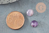Cabochon rond amethyste naturelle 8mm, x1 (G8784)
