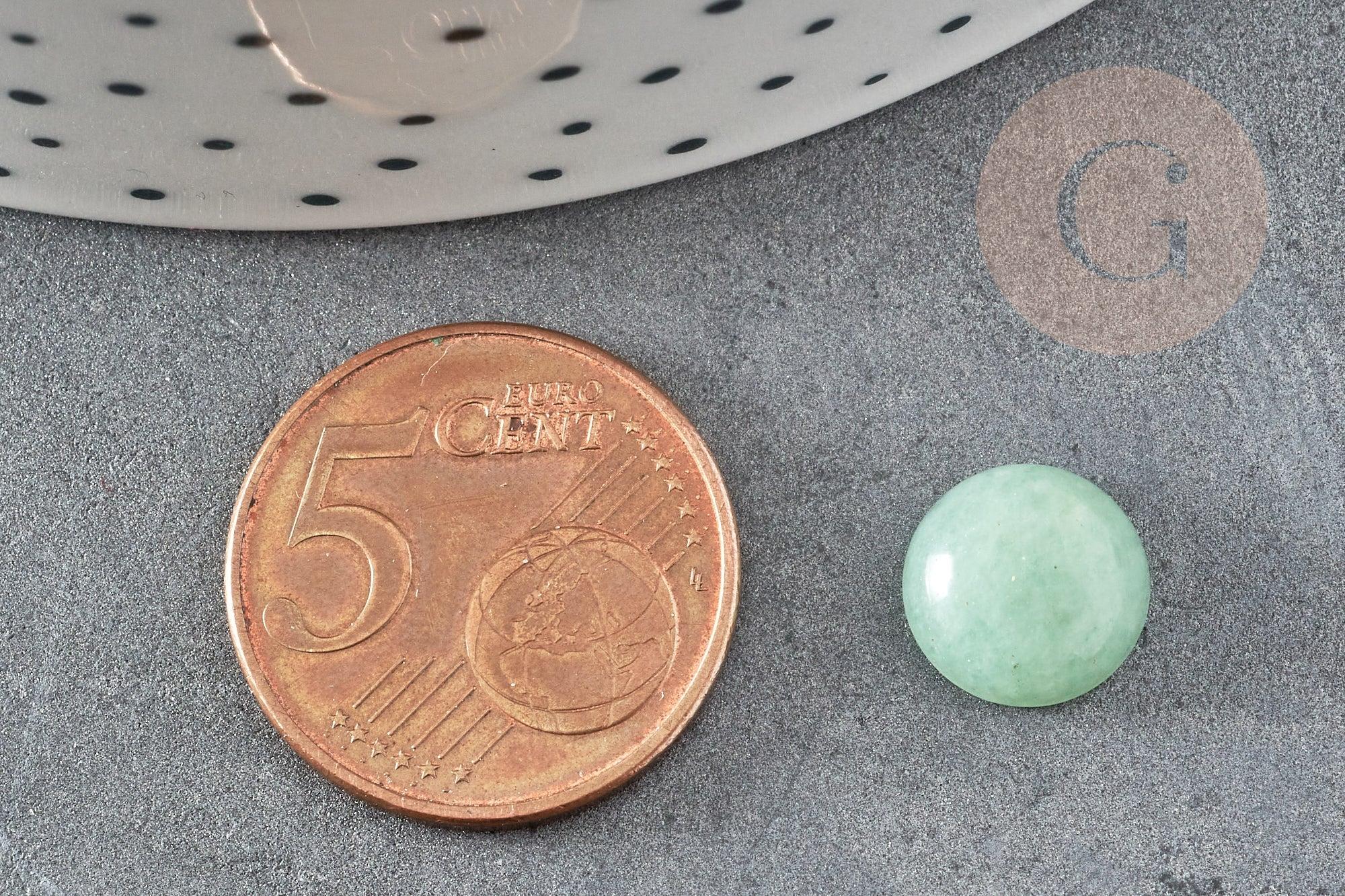 Cabochon rond aventurine verte naturelle, 10mm, x1 (G0317)