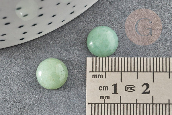 Cabochon rond aventurine verte naturelle, 10mm, x1 (G0317)