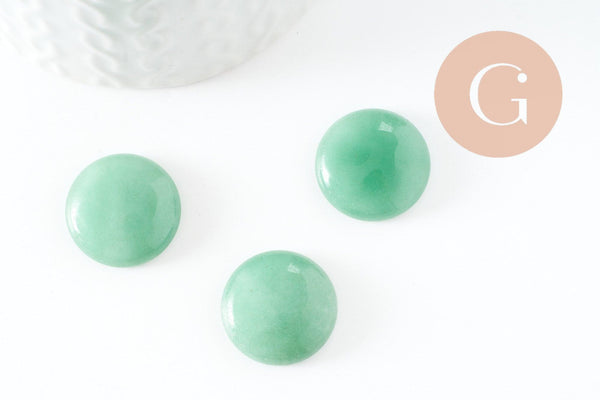 Cabochon rond aventurine verte naturelle 20mm, x1 (G9618)