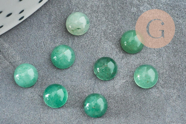 Cabochon rond aventurine verte naturelle 6mm, x1 (G0174)