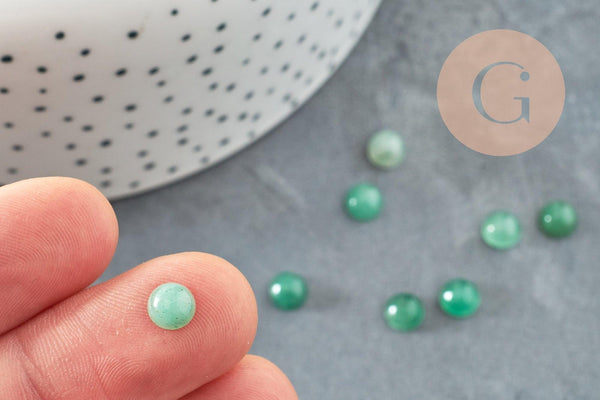 Cabochon rond aventurine verte naturelle 6mm, x1 (G0174)