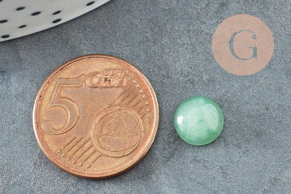 Cabochon rond aventurine verte naturelle 8mm, x1 (G2686)