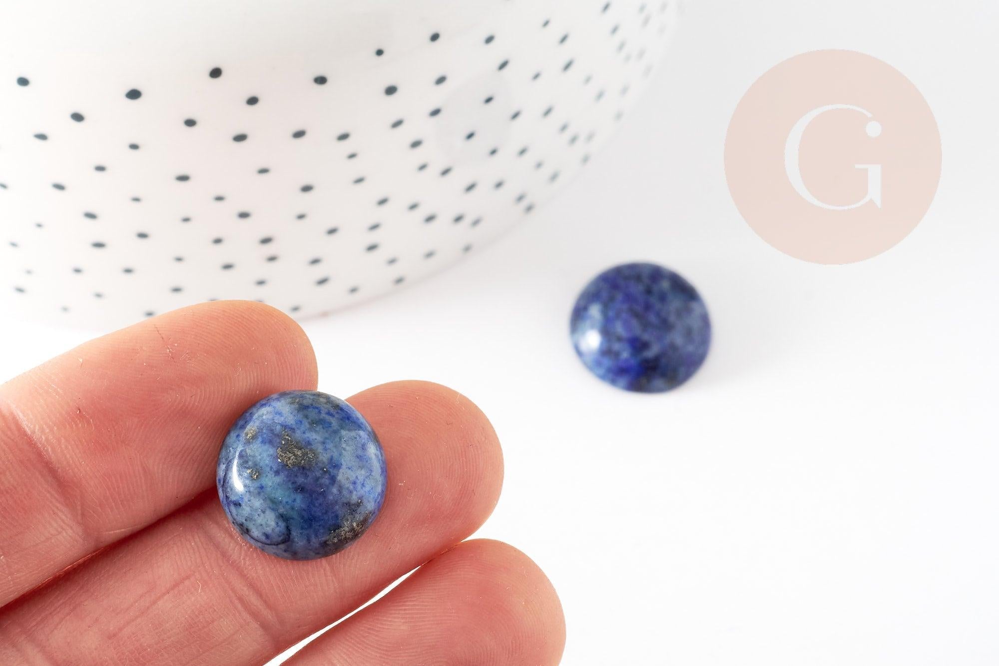 Cabochon rond bleu lapis lazulis 16mm x1 (G0431)
