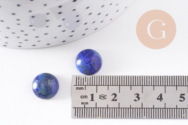 Cabochon rond bleu lapis lazulis naturel 12mm, x1 (G2656)