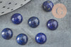 Cabochon rond bleu lapis lazulis naturel 8mm, x1 (G2684)
