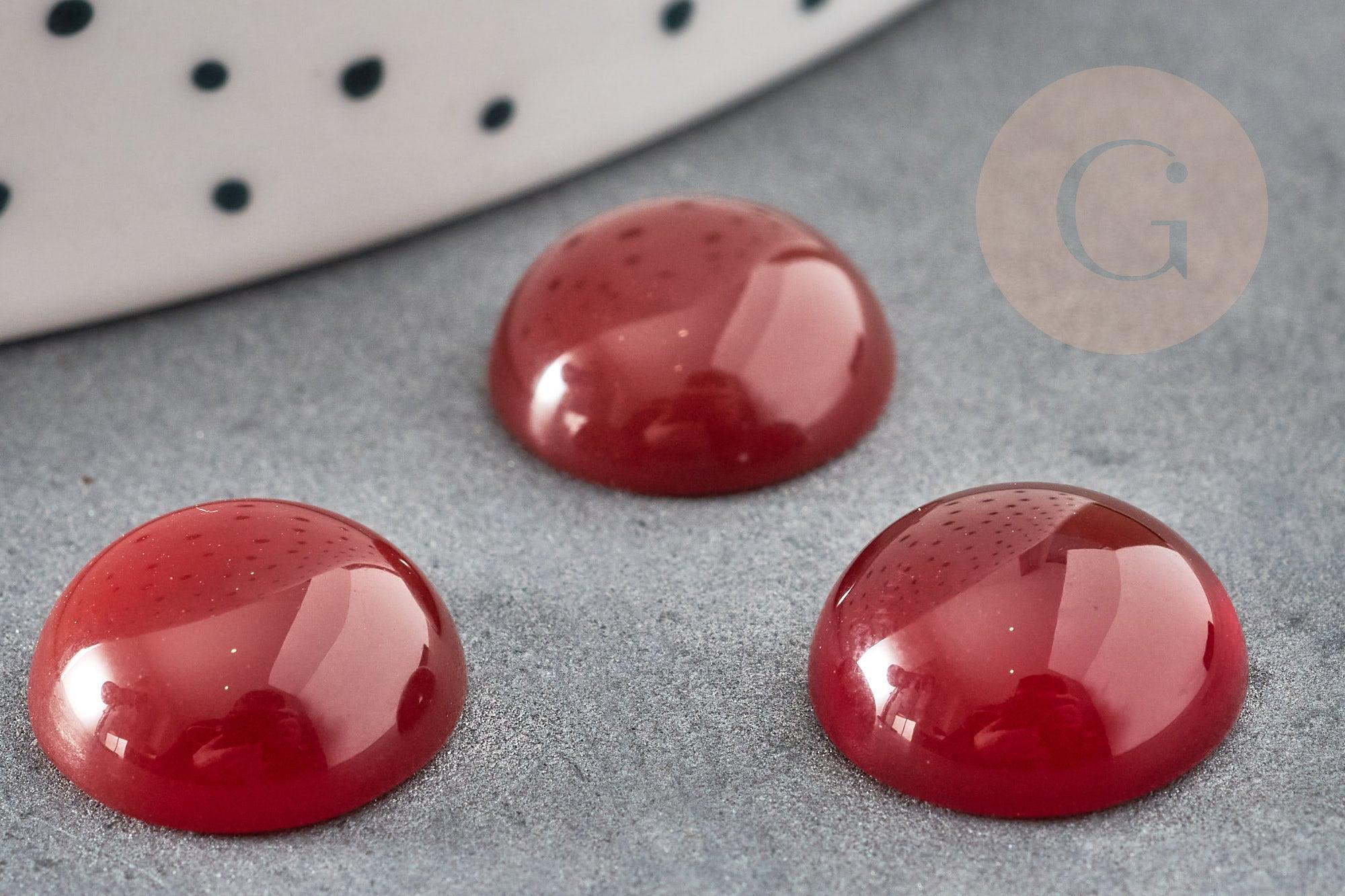 Cabochon rond cornaline naturelle orange 12mm, x1 (G2225)