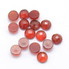 Cabochon rond cornaline naturelle orange facetté 4mm, x1 (G9387)