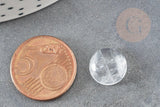 Cabochon rond cristal de roche naturel 12mm,x1 (G9361)