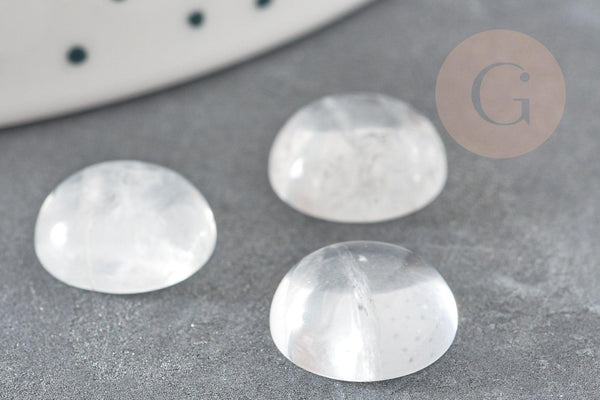 Cabochon rond cristal de roche naturel 12mm,x1 (G9361)