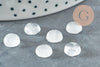 Cabochon rond cristal de roche naturel 8mm, x1 (G5047)