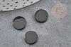 Cabochon rond disque agate naturelle noire 10x2mm, x1 (G2696)