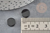 Cabochon rond disque agate naturelle noire 10x2mm, x1 (G2696)