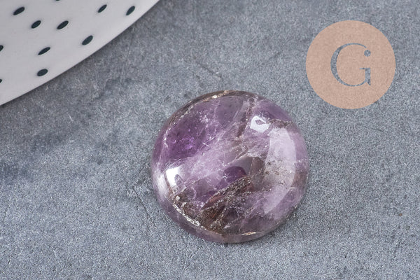 Cabochon rond dôme pierre naturelle 18mm, x1 (G10834)