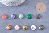 Cabochon rond dôme pierre naturelle et de synthèse 18mm, x1 (G10711)