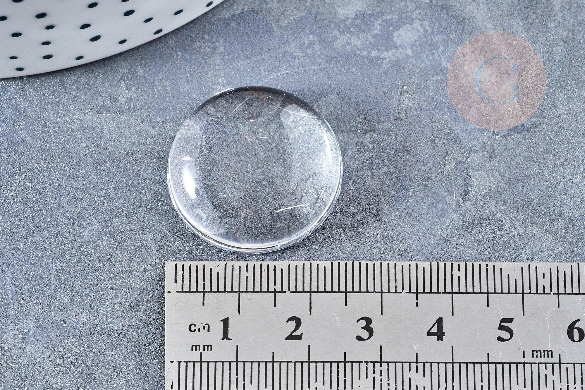 Cabochon rond en Plexiglas transparent 22m, x1 (G8198)