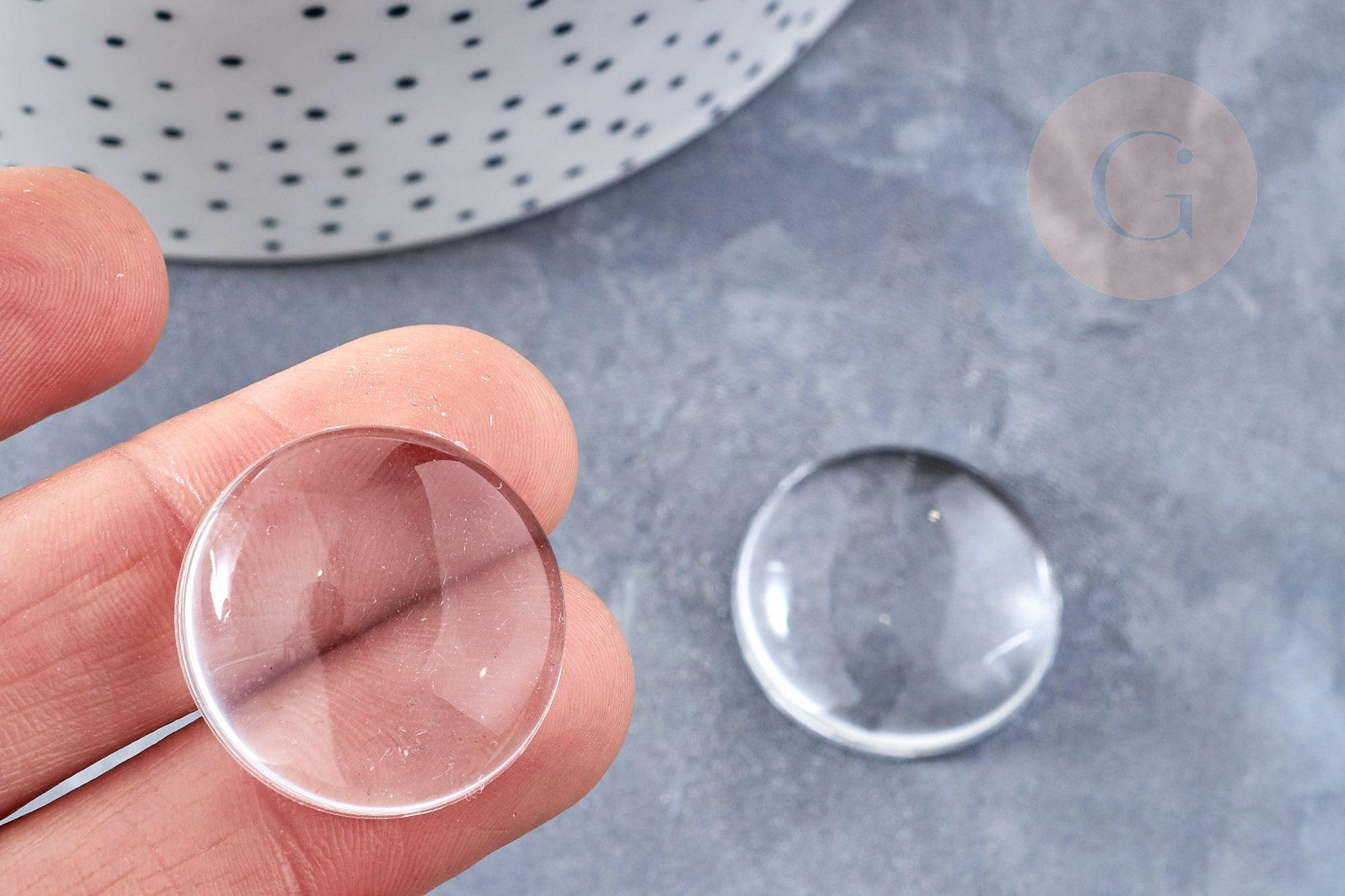 Cabochon rond en Plexiglas transparent 22m, x1 (G8198)