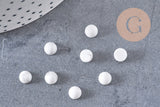 Cabochon rond howlite blanc naturelle 6mm, x1 (G0171)