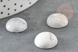 Cabochon rond howlite blanche naturelle 16mm, x1 (G2900)