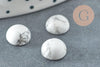 Cabochon rond howlite blanche naturelle 8mm, x1 (G8689)