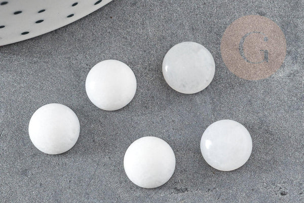 Cabochon rond jade blanc, cabochon rond, jade naturel,pierre naturelle,jade blanc, 10mm, x1 (G1642)