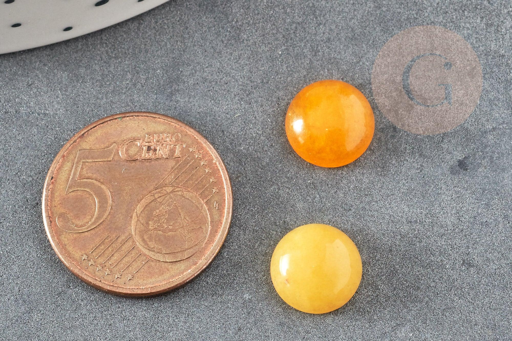 Cabochon rond jade jaune, cabochon rond, jade naturelle,cabochon pierre,10mm, x1 G1024