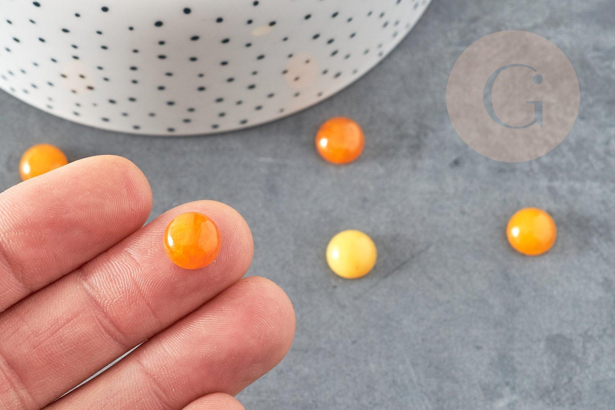 Cabochon rond jade jaune, cabochon rond, jade naturelle,cabochon pierre,10mm, x1 G1024
