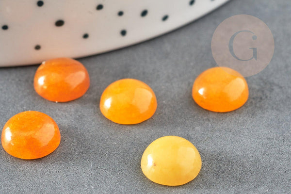 Cabochon rond jade jaune, cabochon rond, jade naturelle,cabochon pierre,10mm, x1 G1024