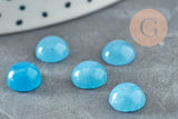 Cabochon rond jade naturel aigue-marine 8mm, x1 (G0947)