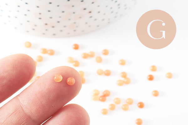 Cabochon rond jade naturel orange 4mm, x1 (G9954)