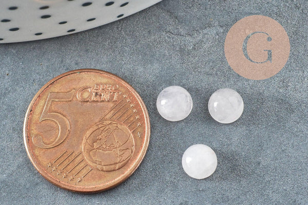 Cabochon rond jade naturel rose 6mm, x1 (G1837)