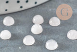 Cabochon rond jade naturel rose 6mm, x1 (G1837)