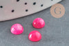 Cabochon rond jade naturel rose fuchsia 6mm, x1 (G1411)
