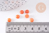 Cabochon rond jade naturel teinté orange 6mm, x1 (G2008)